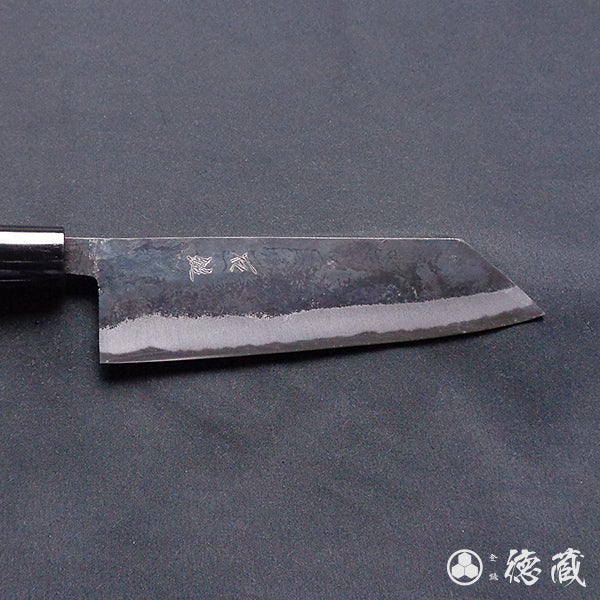 青二 黒打仕上 文化包丁 朴柄 – 徳蔵刃物 TOKUZO KNIVES