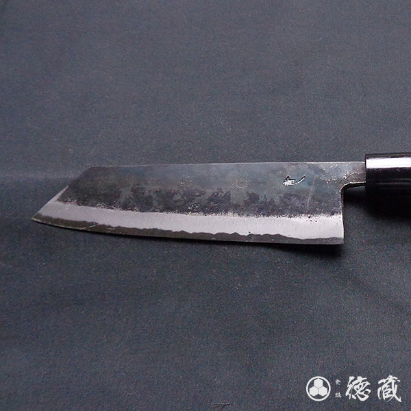 青二 黒打仕上 文化包丁 朴柄 – 徳蔵刃物 TOKUZO KNIVES