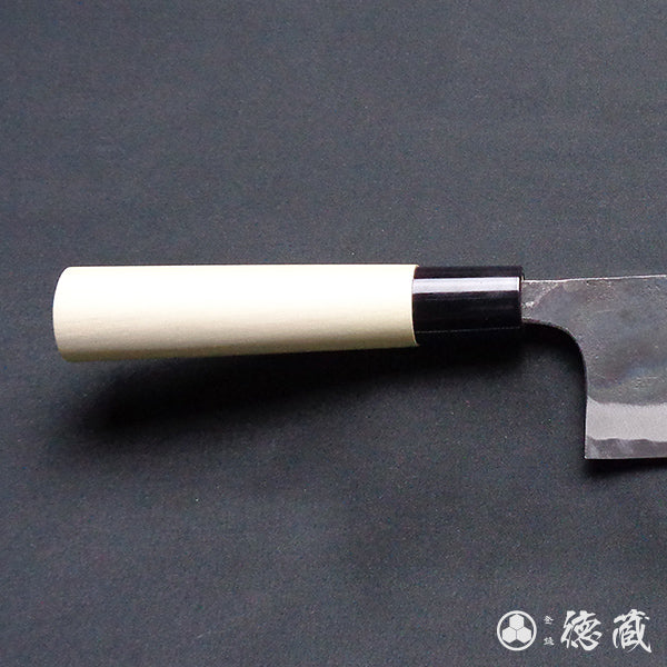 white-1  blackened finish  Nakiri-knife  park handle
