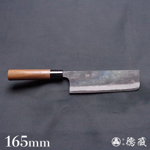 White1  black finish  Nakiri-knife  walnuts handle