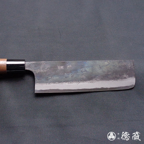 White1  black finish  Nakiri-knife  walnuts handle