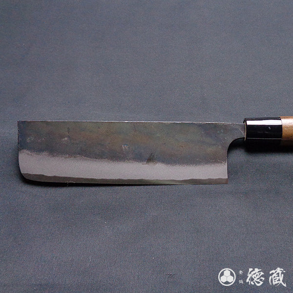 White1  black finish  Nakiri-knife  walnuts handle