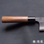 White1  black finish  Nakiri-knife  walnuts handle