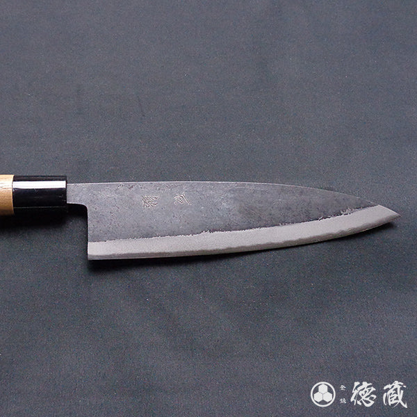 Blue-2  blackened finish  Iyo-style funayuki knife
walnut handle