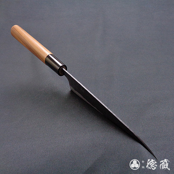blue super carbon steel   hammered black surface finish  santoku  walnuts handle