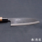 青二　黒打仕上　三徳包丁　胡桃柄