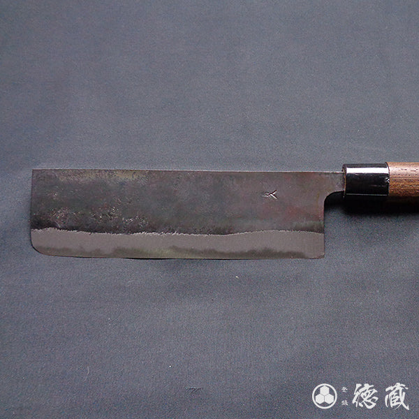 Blue-2  blackened finish  Nakiri-knife  wenge tree handle