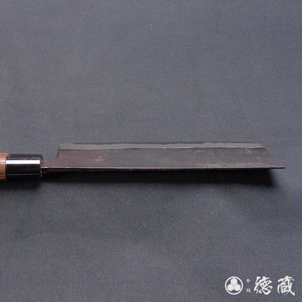 Blue-2  blackened finish  Nakiri-knife  wenge tree handle
