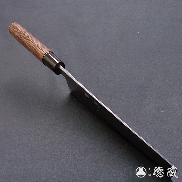 Blue-2  blackened finish  Nakiri-knife  wenge tree handle