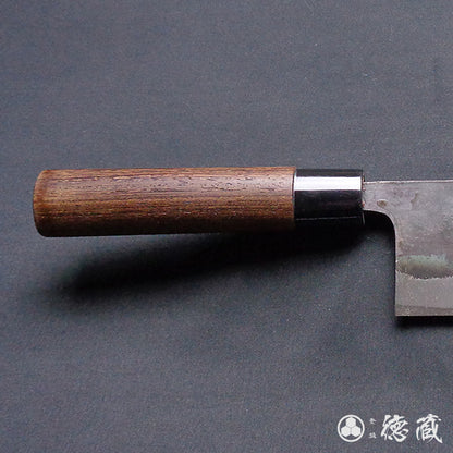 Blue-2  blackened finish  Nakiri-knife  wenge tree handle