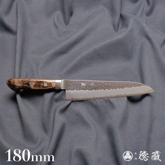 青S 槌目仕上 牛刀包丁 焦茶ハンドル