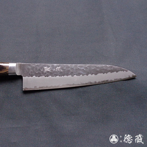 blue super carbon steel  hammered finish  Gyutou-knife (chef's knife)  dark brown handle