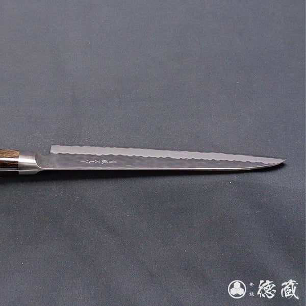 blue super carbon steel  hammered finish  Gyutou-knife (chef's knife)  dark brown handle