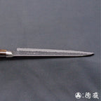 blue super carbon steel  hammered finish  Gyutou-knife (chef's knife)  dark brown handle