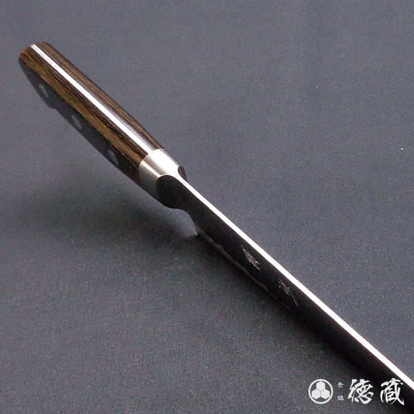blue super carbon steel  hammered finish  Gyutou-knife (chef's knife)  dark brown handle