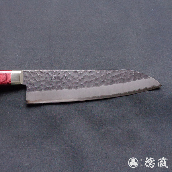 blue super carbon steel   hammered finish  Gyutou-knife (chef's knife)  red handle