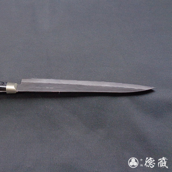 blue super carbon steel   hammered black surface finish  Gyutou-knife (chef's knife)   black handle
