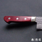 青S 黑色锤纹加工 三德刀 红色手柄