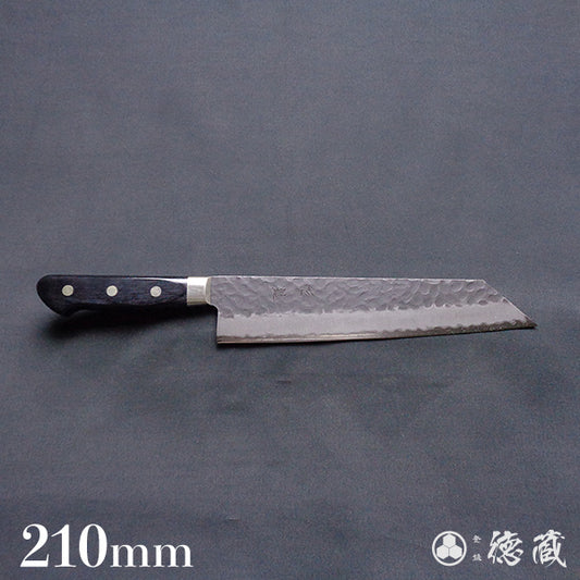 青S 黒肌槌目仕上 切付包丁 黒ハンドル