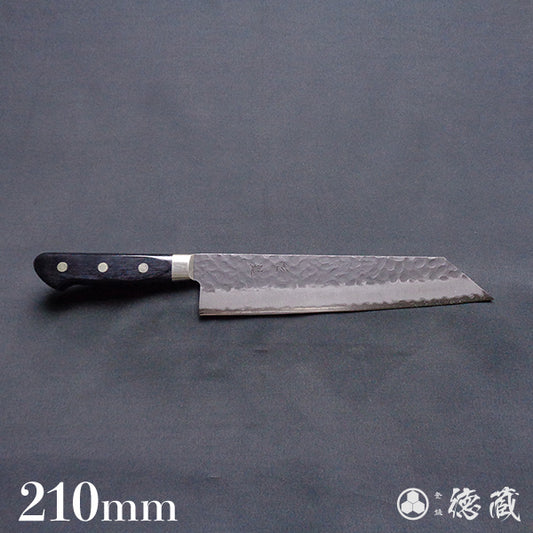 blue super carbon steel   hammered black surface finish   Kiritsuke-knife   black handle