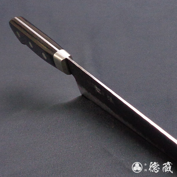 blue super carbon steel   hammered black surface finish   Kiritsuke-knife   black handle