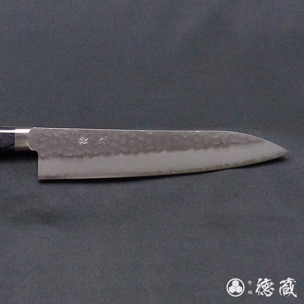 A8 stainless steel  hammered finish sword-shaped Santoku-knife  black handle