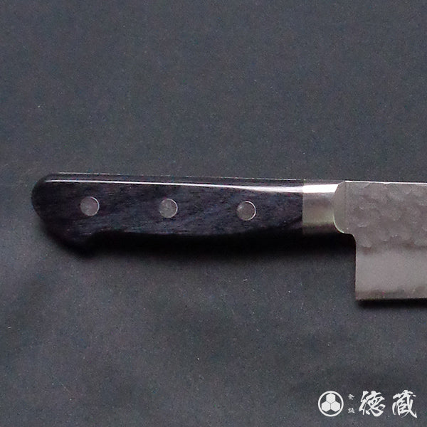 A8 stainless steel  hammered finish sword-shaped Santoku-knife  black handle