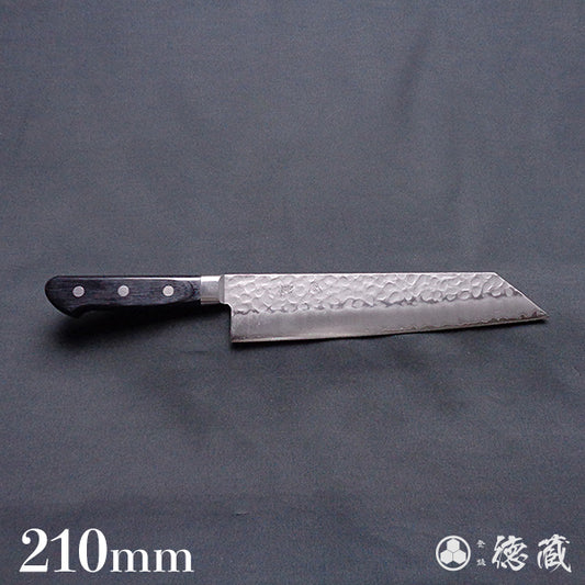 AUS8 槌目仕上 切付包丁 黒ハンドル
