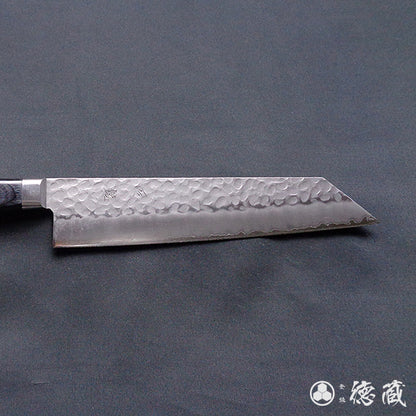 Stainless AUS8 Hammered Finish Kiritsuke Knife Black Handle