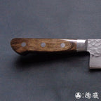 AUS8　槌目仕上　切付包丁　焦茶ハンドル