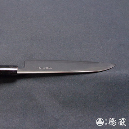 blue super carbon steel   polished finish    santoku knife   walnuts handle