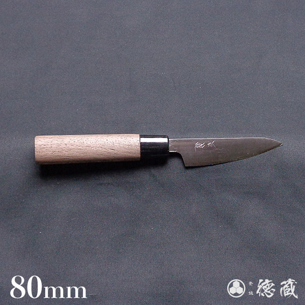 blue super carbon steel   polished finish   petty knife   walnuts handle