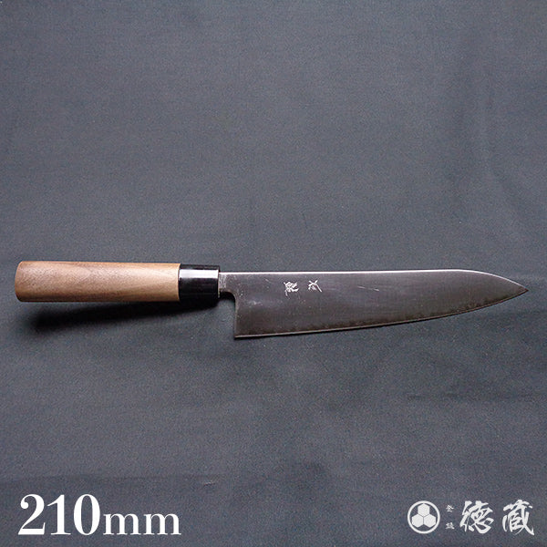 blue super carbon steel   polished finish   Gyutou-knife (chef's knife)   walnuts handle