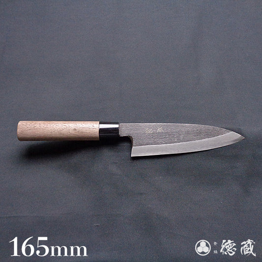 blue-2 (blue-2 carbon steel)  blackened finish  Funayuki knife  walnut handle