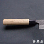 青二 黑面锻造加工 切鱼刀 胡桃木手柄