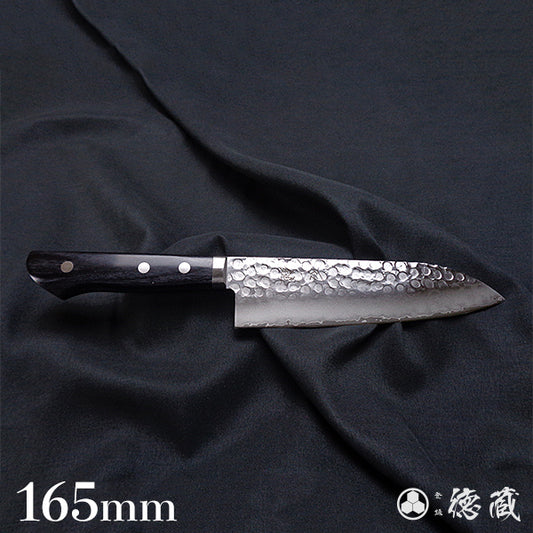 VG1 槌目仕上 三徳包丁 黒ハンドル