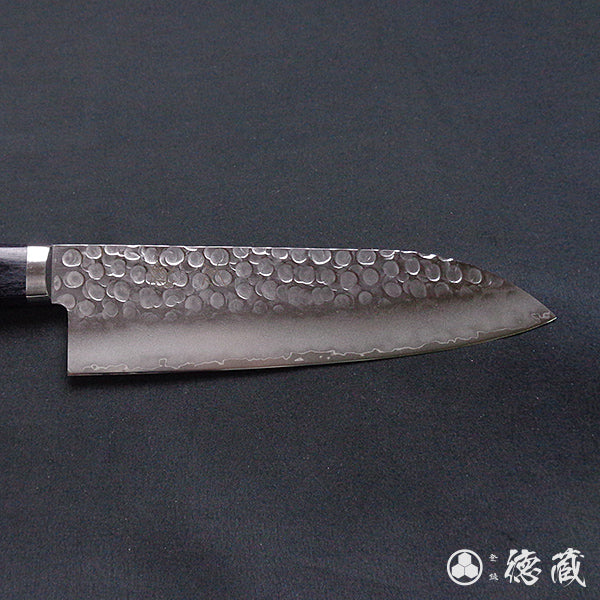 VG1　槌目仕上　三徳包丁　黒ハンドル