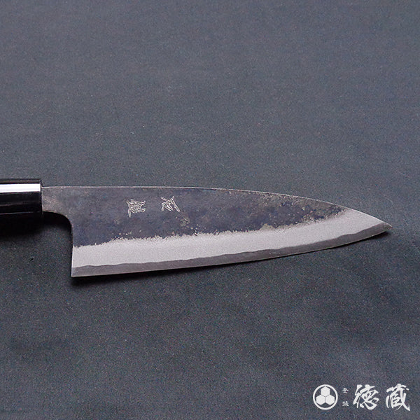 white-1 (white-1 carbon steel)  blackened finish  Funayuki knife  park handle