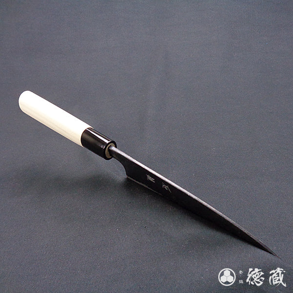 white-1 (white-1 carbon steel)  blackened finish  Funayuki knife  park handle