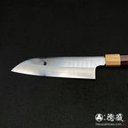 Stainless Silver Steel No. 3 Santoku Knife Rosewood Octagonal Handle