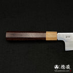 Stainless Silver Steel No. 3 Santoku Knife Rosewood Octagonal Handle