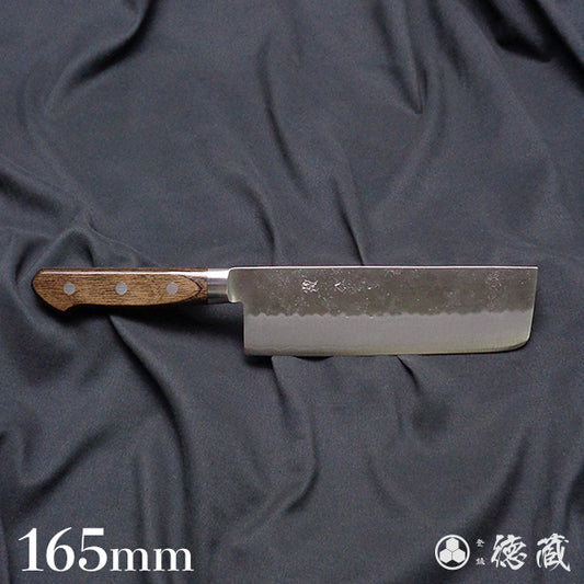 Ginsan(Silver 3)stainless steel matt finish  nakiri-knife  dark brown handle