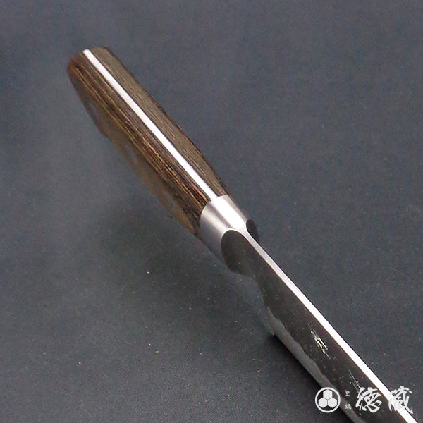 Ginsan(Silver 3)stainless steel matt finish  nakiri-knife  dark brown handle
