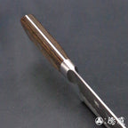 Ginsan(Silver 3)stainless steel matt finish  nakiri-knife  dark brown handle