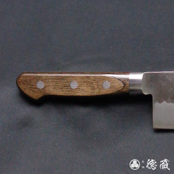 Ginsan(Silver 3)stainless steel matt finish  nakiri-knife  dark brown handle
