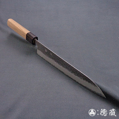 blue super carbon steel   hammered black surface finish  Gyutou-knife (chef's knife)   walnut handle