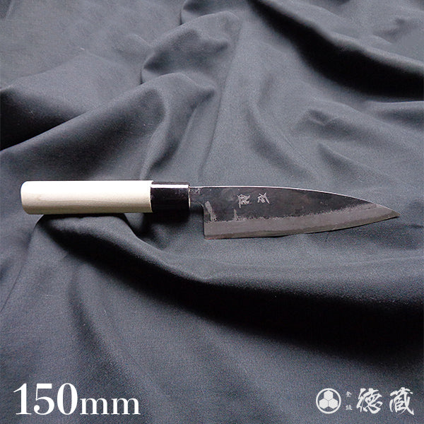 blue2  carbon steel  blackened finish  Funayuki knife  park handle