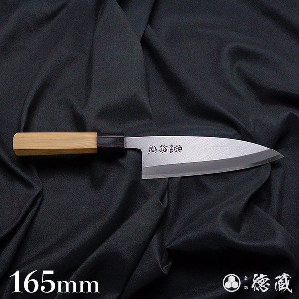 上白钢 切鱼刀 红豆杉八角手柄