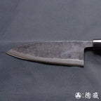 青二　黒打仕上　厚出刃包丁　胡桃柄