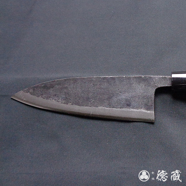 Blue-2  blackened finish  Thick Deba-knife  walnut handle